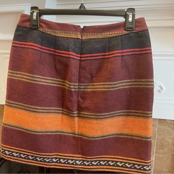 Woven Blanket Tapestry Skirt Brown Orange - Picture 1 of 2